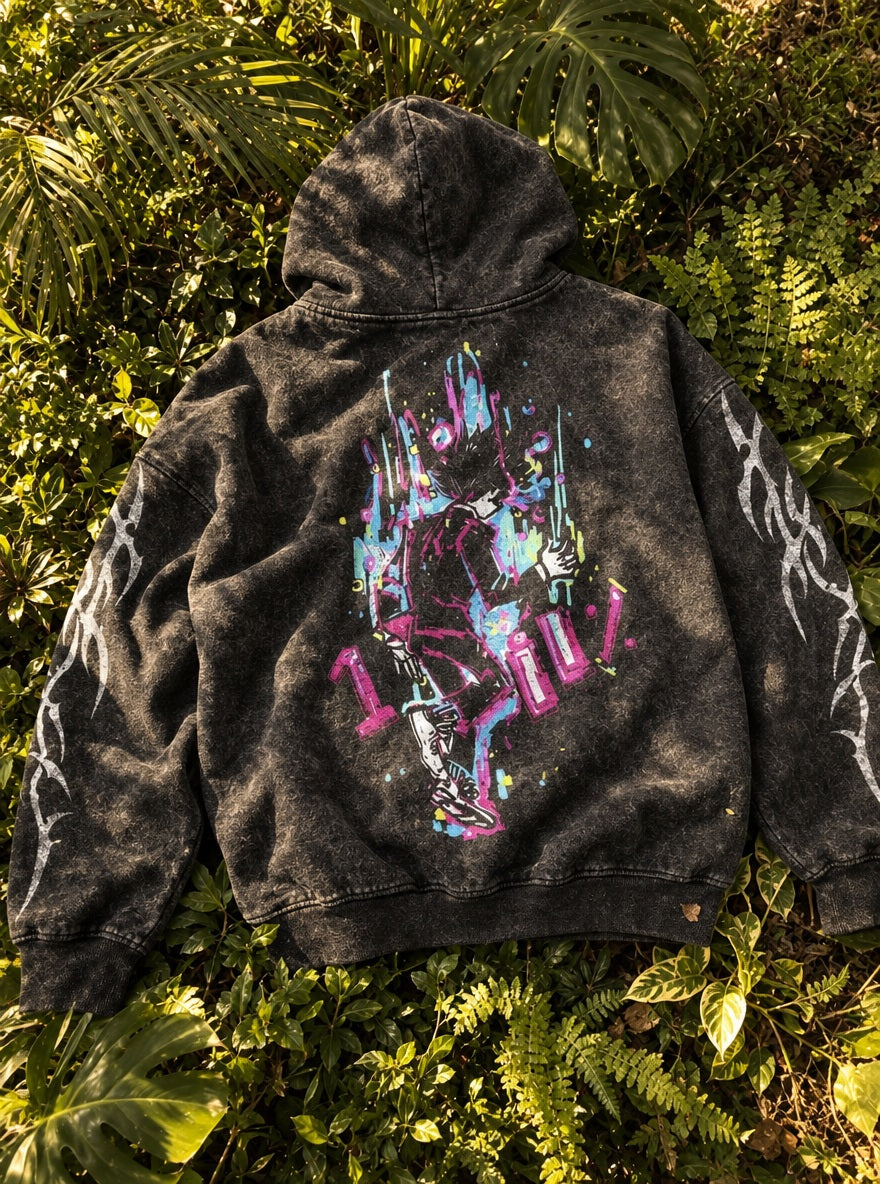 Mob Paint Splash – Hoodie – flat-lay | Mob Psycho 100
