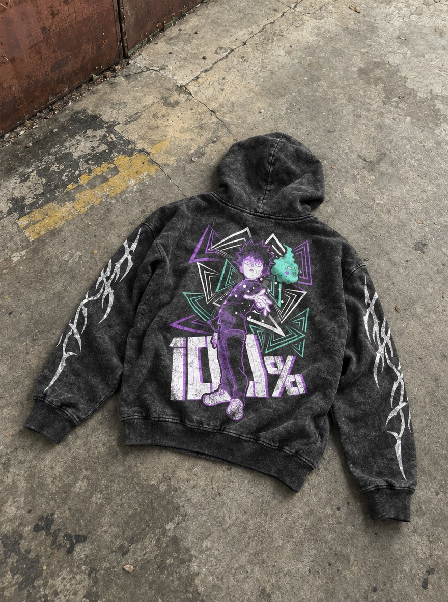 Mob & Dimple – Hoodie – flat-lay | Mob Psycho 100
