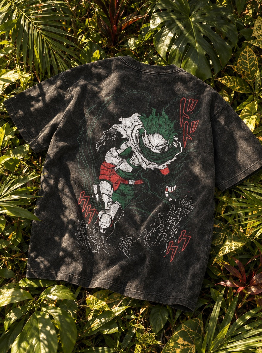 Deku Full Cowl – T-Shirt – flat-lay | My Hero Academia