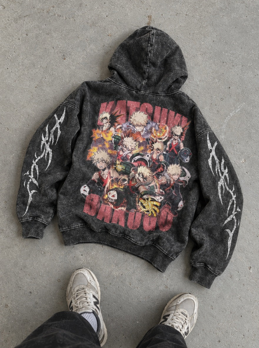 Katsuki Bakugo – Hoodie – flat-lay | My Hero Academia