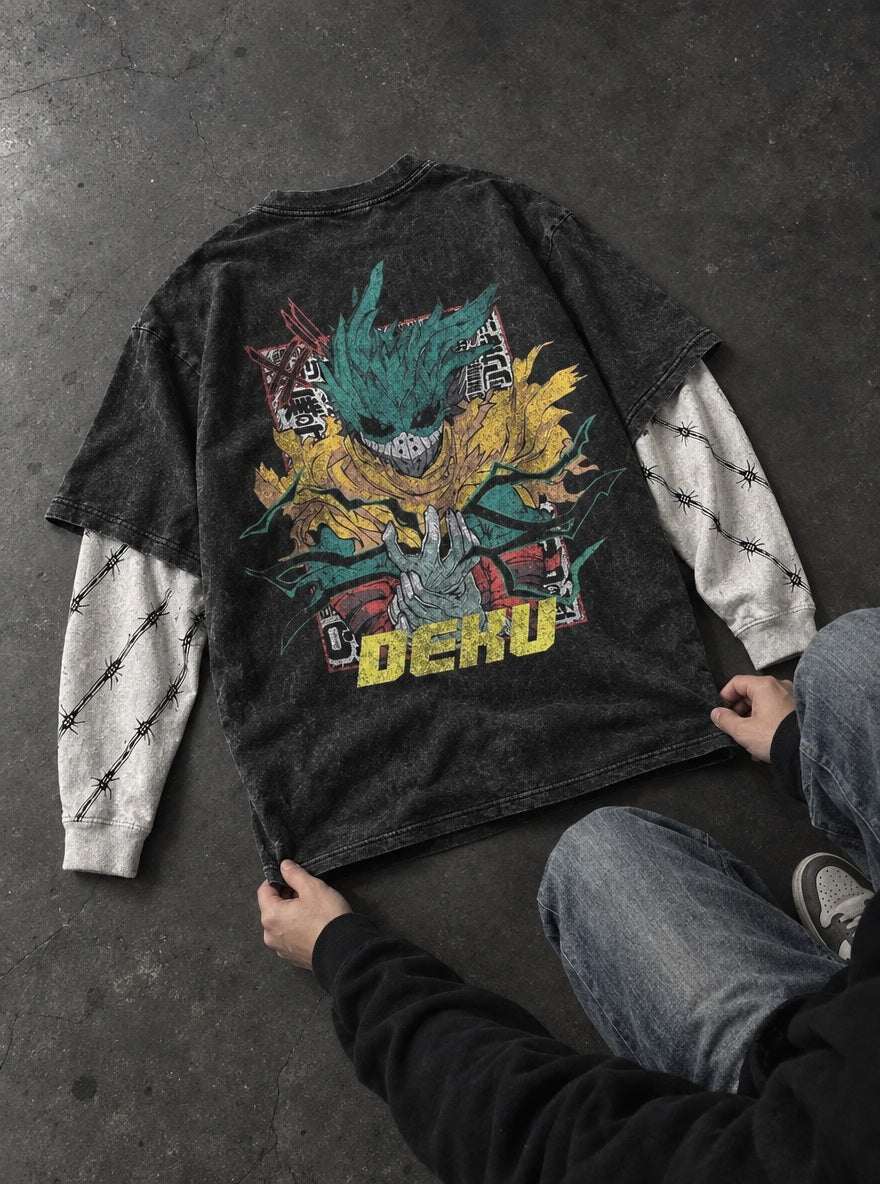 Vigilante Deku – Double Sleeves – flat-lay | My Hero Academia