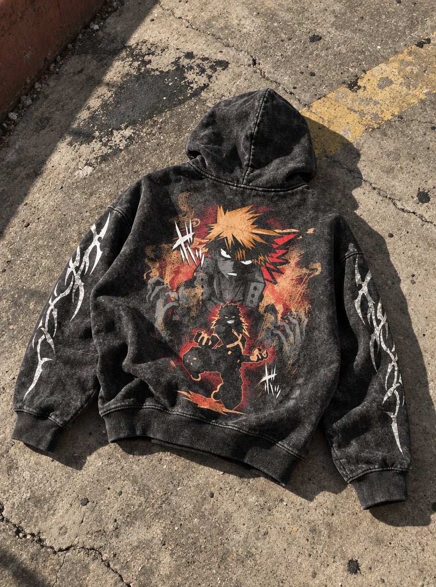 Bakugo Wrath – Hoodie – flat-lay | My Hero Academia