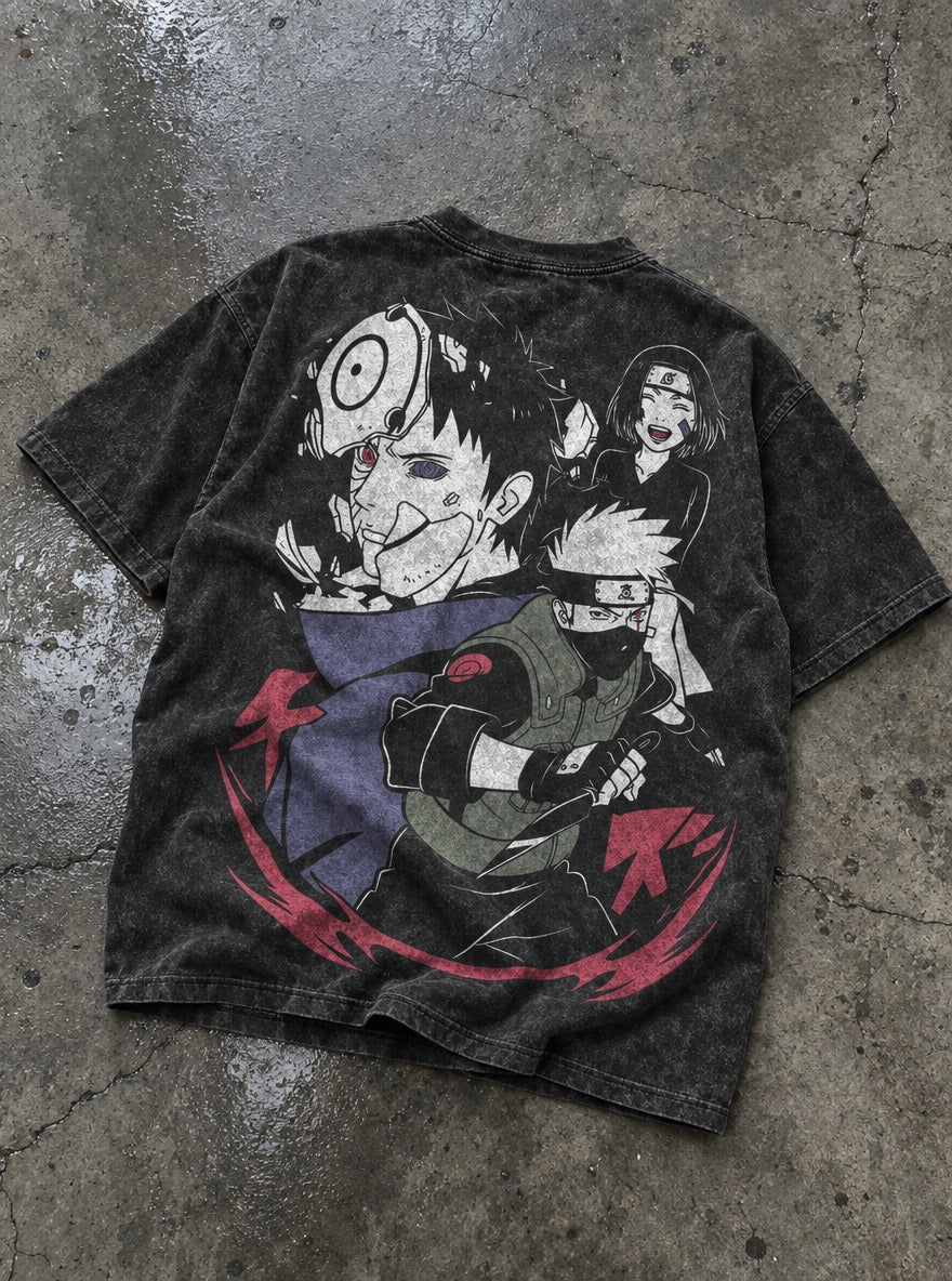 Obito & Kakashi – T-Shirt – flat-lay | Naruto