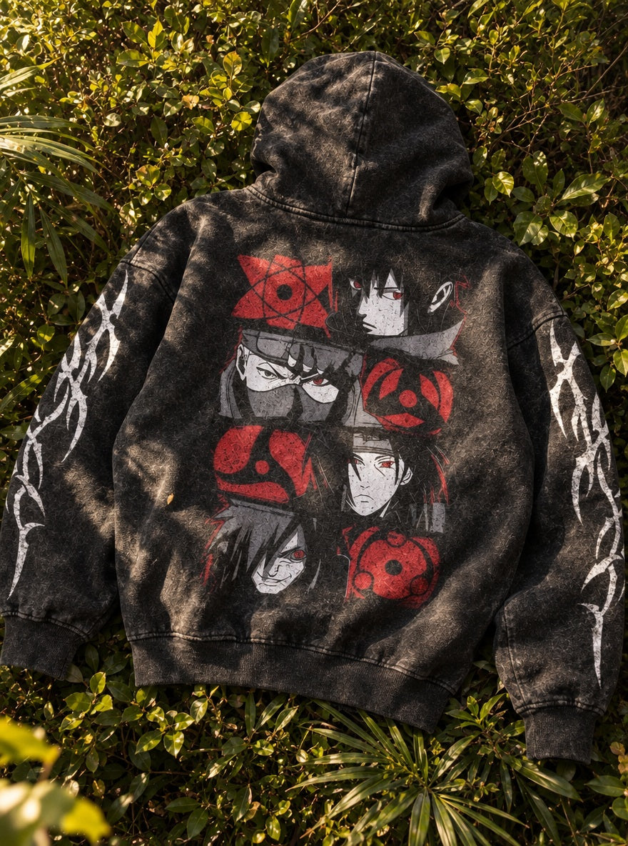 Sharingan Eyes – Hoodie – flat-lay | Naruto