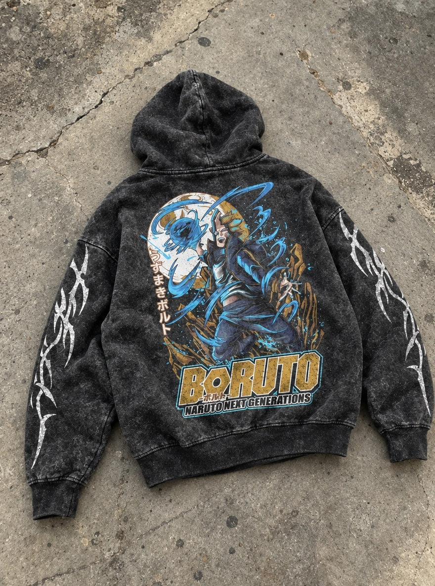 Boruto Rasengan – Hoodie – flat-lay | Naruto