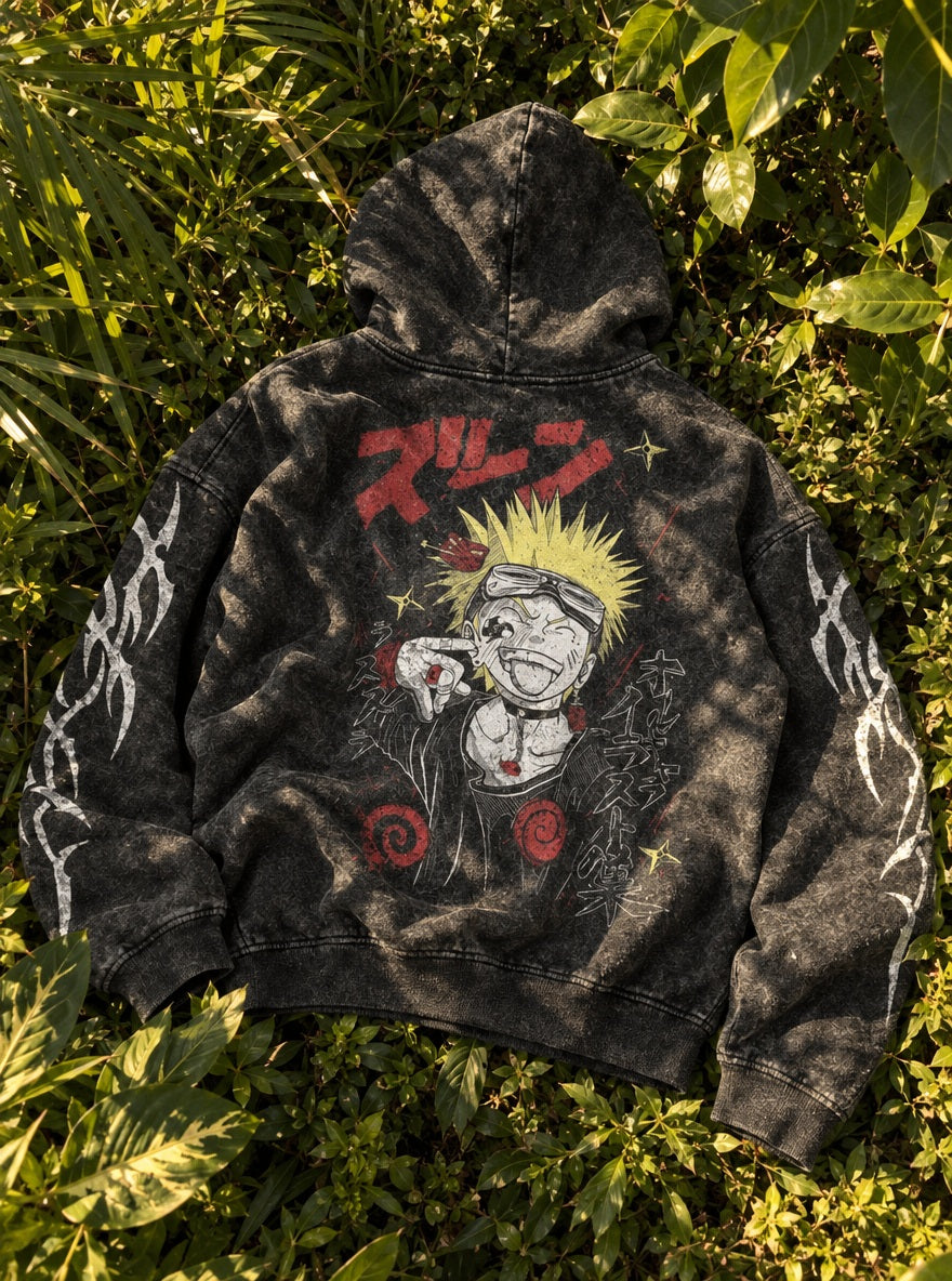 Naruto Taunt – Hoodie – flat-lay | Naruto