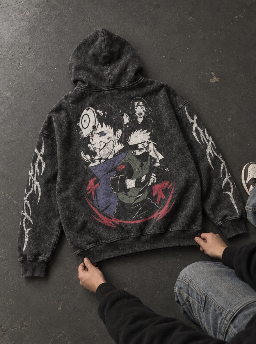 Obito & Kakashi – Hoodie – flat-lay | Naruto