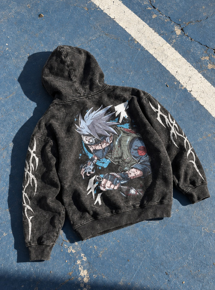 Kakashi Strike – Hoodie – flat-lay | Naruto