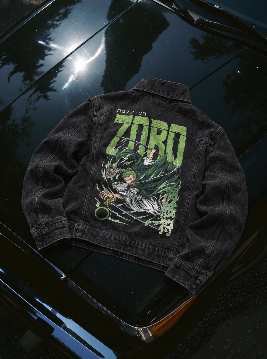 Rogue Jacket – Pirate Hunter Zoro – flat-lay | One Piece