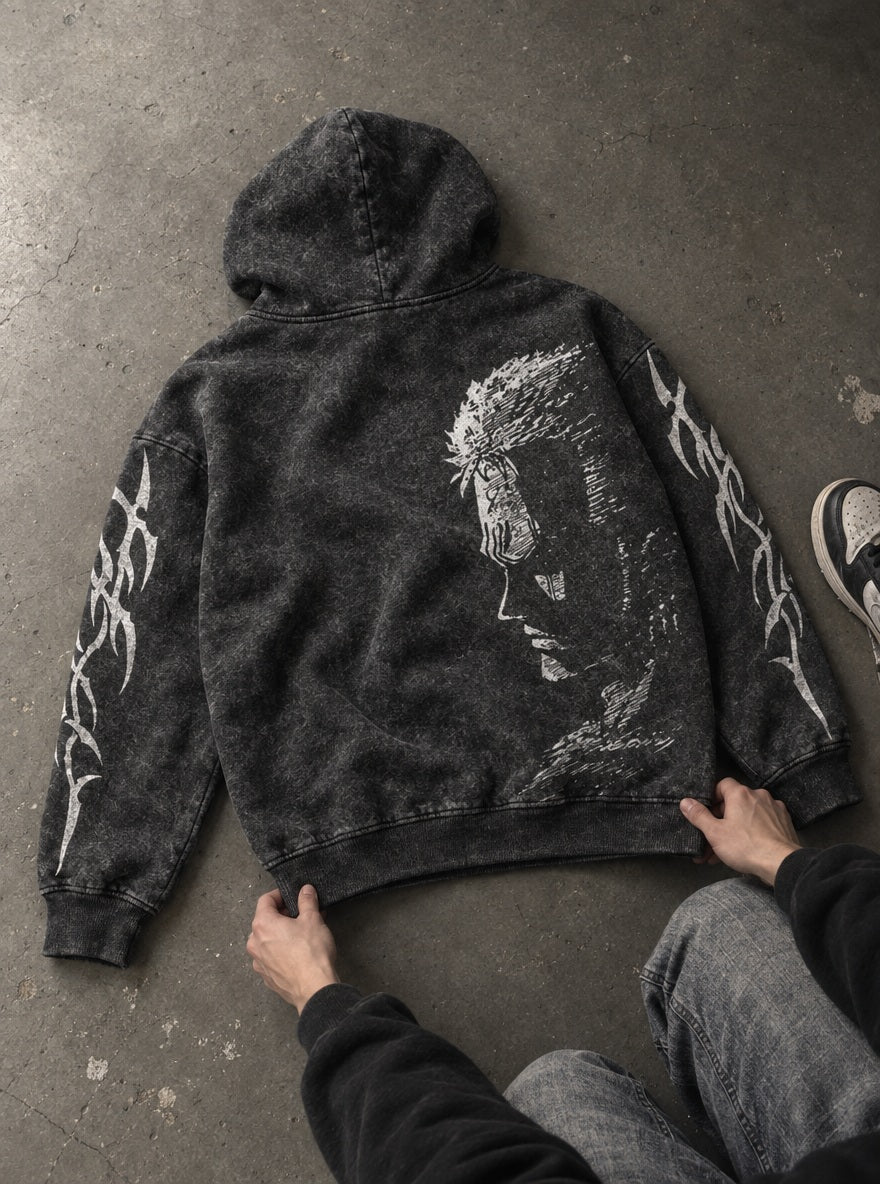 Zoro Profile – Hoodie – flat-lay | One Piece