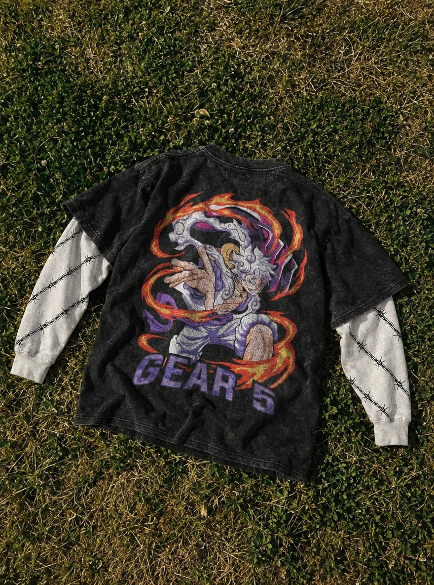 Gear 5 Awakening – Double Sleeves – flat-lay | One Piece