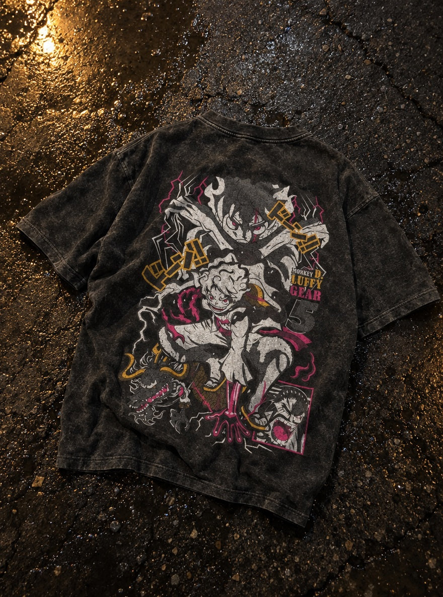 Luffy vs Kaido – T-Shirt – flat-lay | One Piece