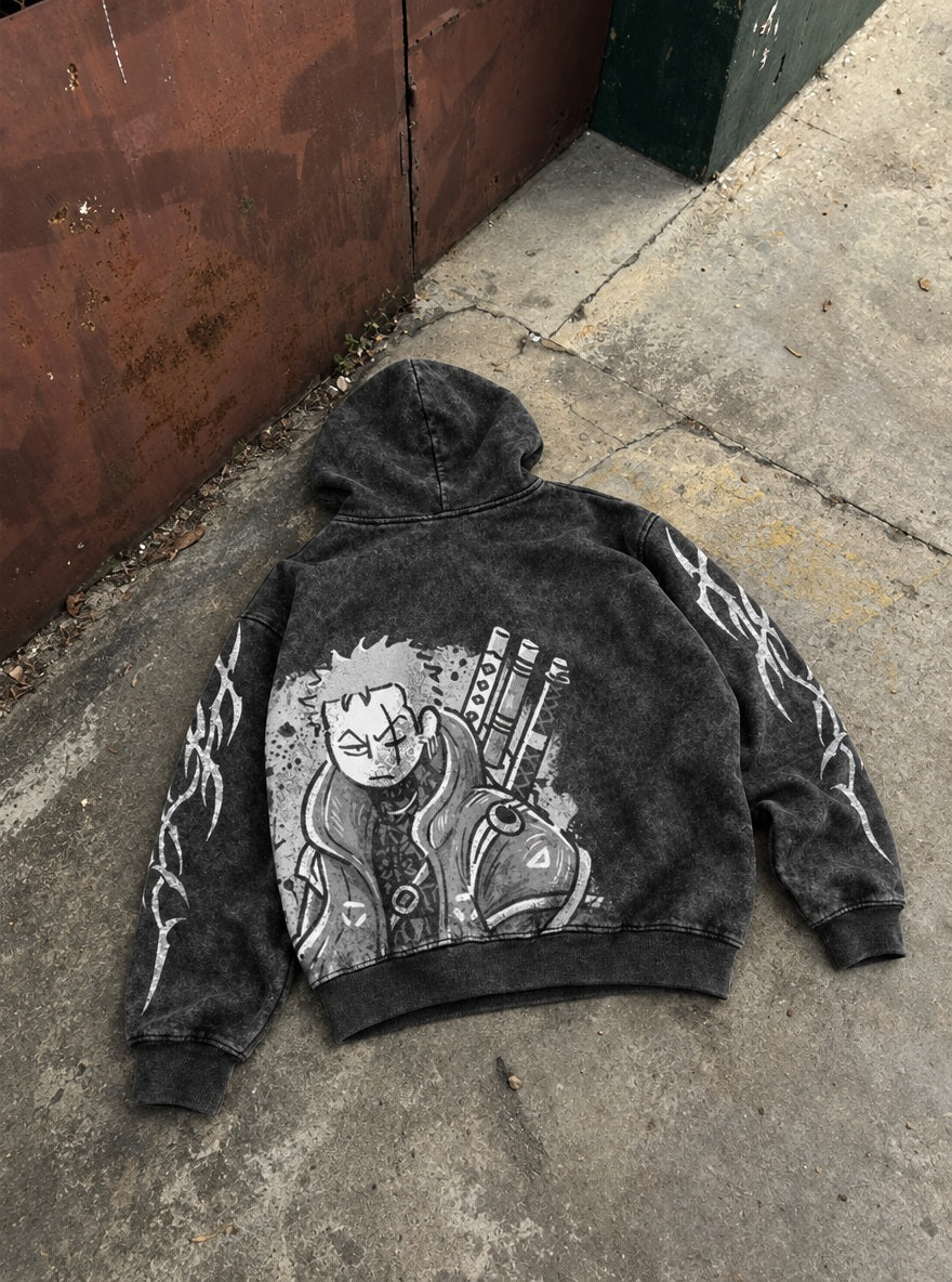 Chibi Zoro – Hoodie – flat-lay | One Piece