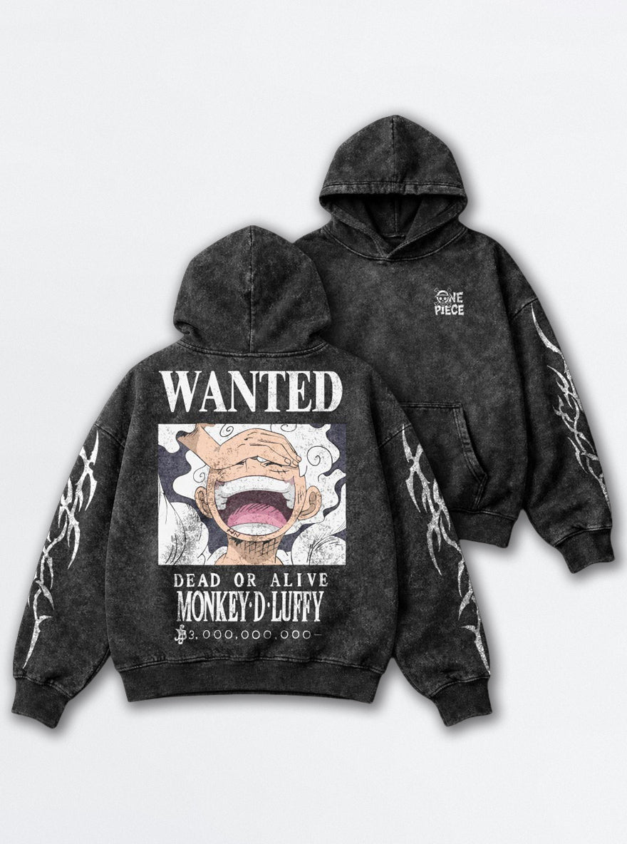 Luffy Wanted – Hoodie – mockup | One Piece