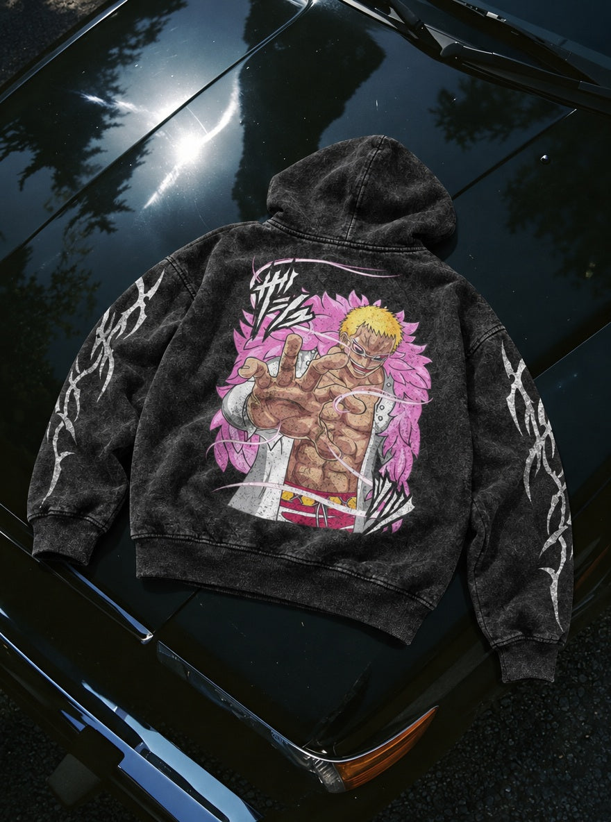 Doflamingo Strings – Hoodie – flat-lay | One Piece