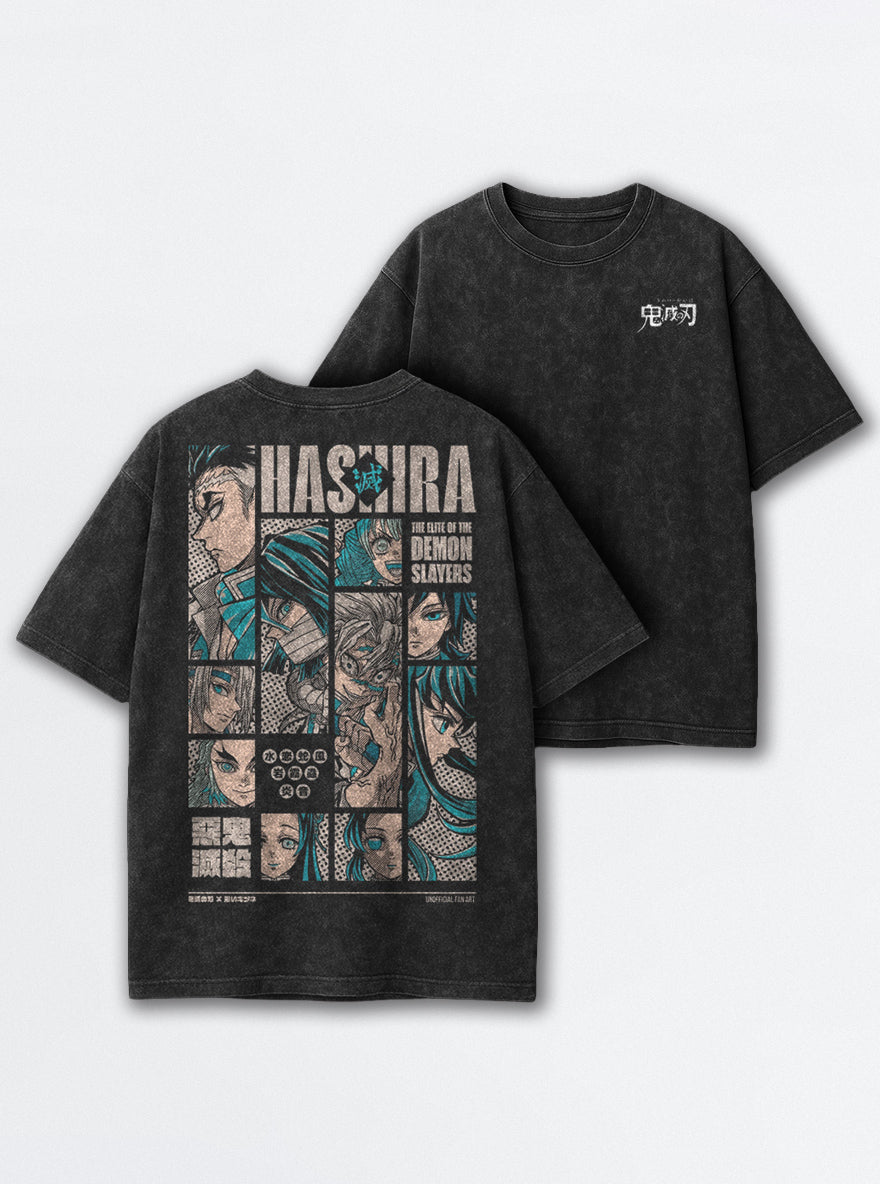 Pillar Mosaic – Black T-Shirt – mockup | Demon Slayer