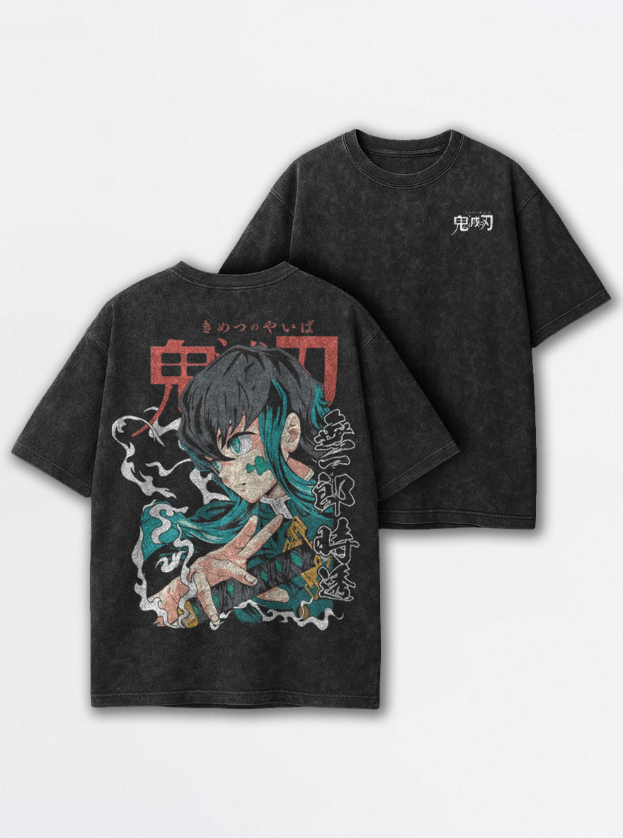 Emerald Strike – Black T-Shirt – mockup | Demon Slayer