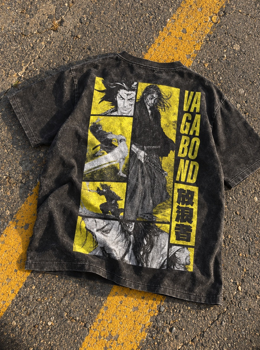 Musashi Yellow Panels – T-Shirt – flat-lay | Vagabond