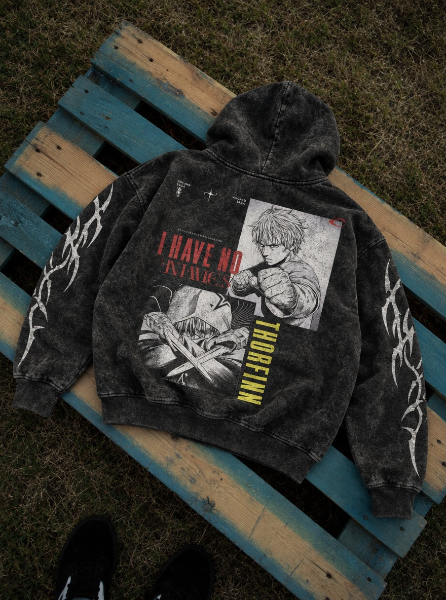 Thorfinn Two Ages – Hoodie – flat-lay | Vinland Saga