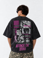 Eren Yeager Panels – T-Shirt – model shot | Attack on Titan