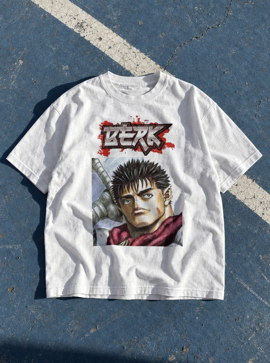 Berk – White Tee – flat-lay | Meme Tees