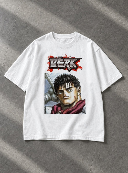 Berk – White Tee – flat-lay | Meme Tees