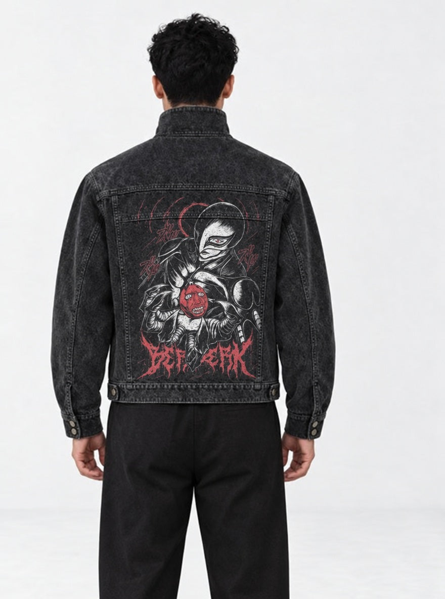 Rogue Jacket – Hawk Helm Behelit – model shot | Berserk