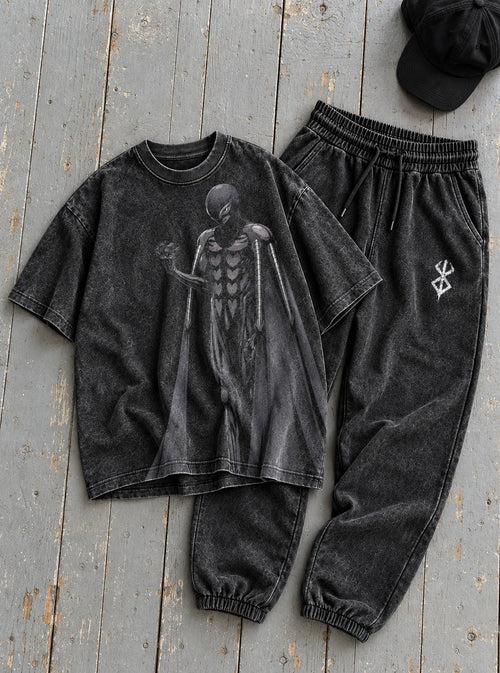 Berserker Armor Tee & Joggers Combo – Caped Femto – flat-lay | Berserk