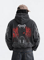 Red Halftone Guts – Hoodie – model shot | Berserk