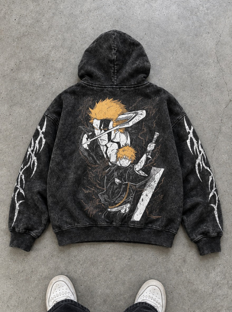Ichigo vs Hollow – Hoodie – flat-lay | Bleach