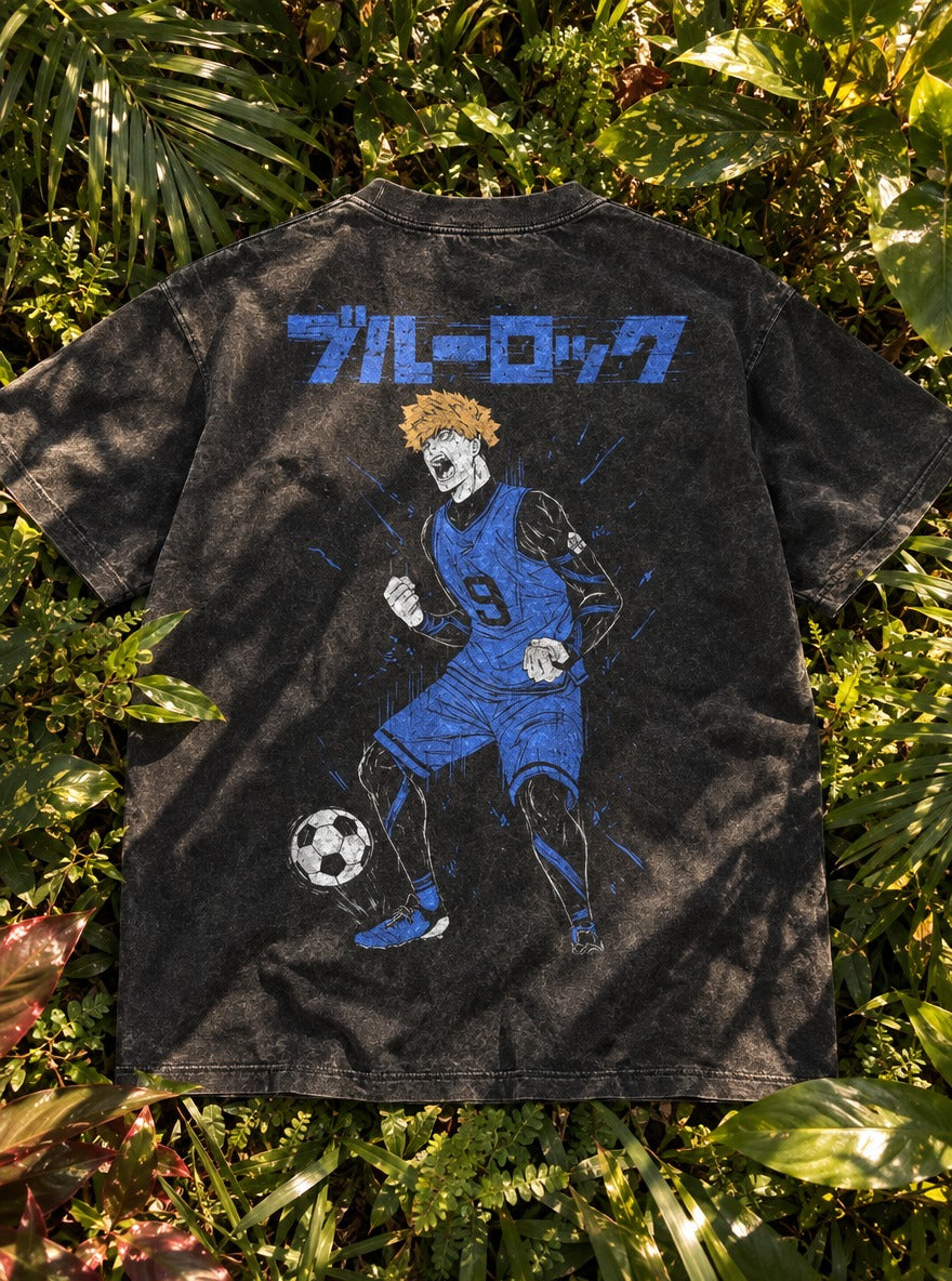 Fiery Nine – T-Shirt – flat-lay | Blue Lock