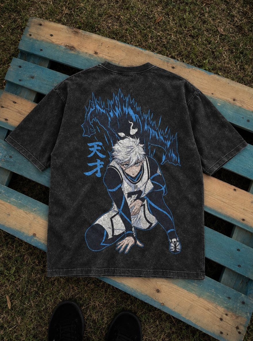 Genius Wolf – T-Shirt – flat-lay | Blue Lock