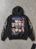 Graffiti Grid – Hoodie – flat-lay | Blue Lock