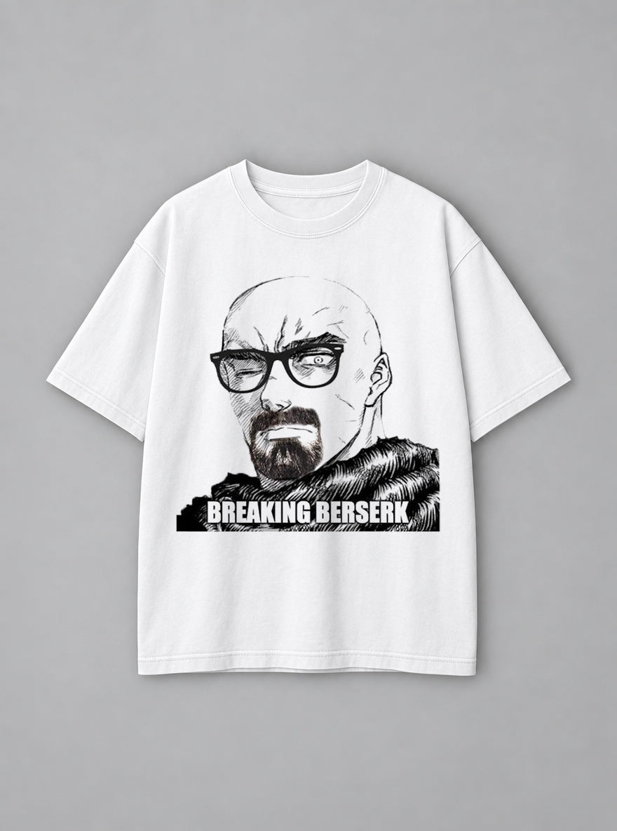 Breaking Berserk – White Tee – mockup | Meme Tees