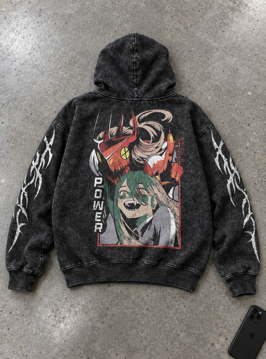 Blood Fiend Power – Hoodie – flat-lay | Chainsaw Man