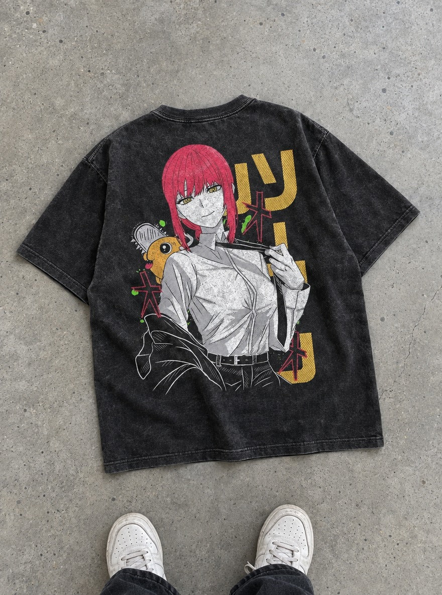 Makima & Pochita – T-Shirt – flat-lay | Chainsaw Man