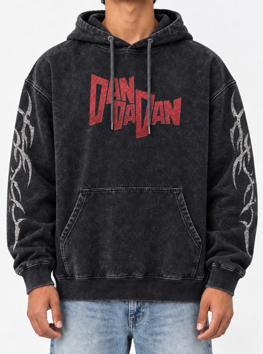 Red Title Logo – Hoodie – model shot | Dandadan