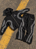 Black & Grey Co-ord Set – Hashira Logo – flat-lay | Demon Slayer