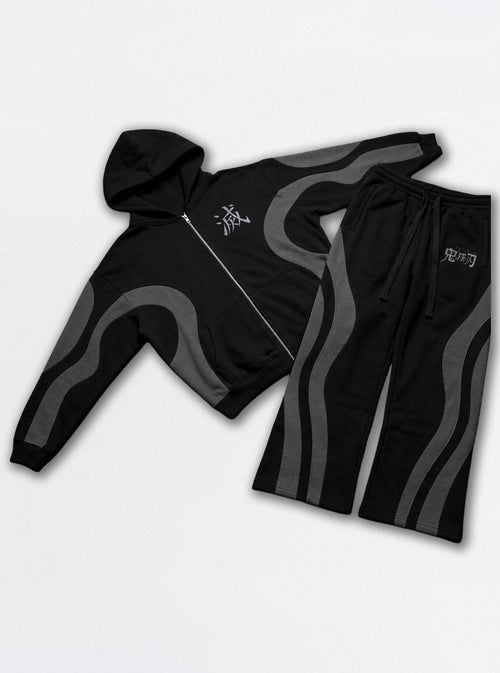Black & Grey Co-ord Set – Hashira Logo – mockup | Demon Slayer