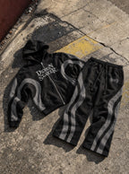 Black & Grey Co-ord Set – Demon Slayer Logo – flat-lay | Demon Slayer