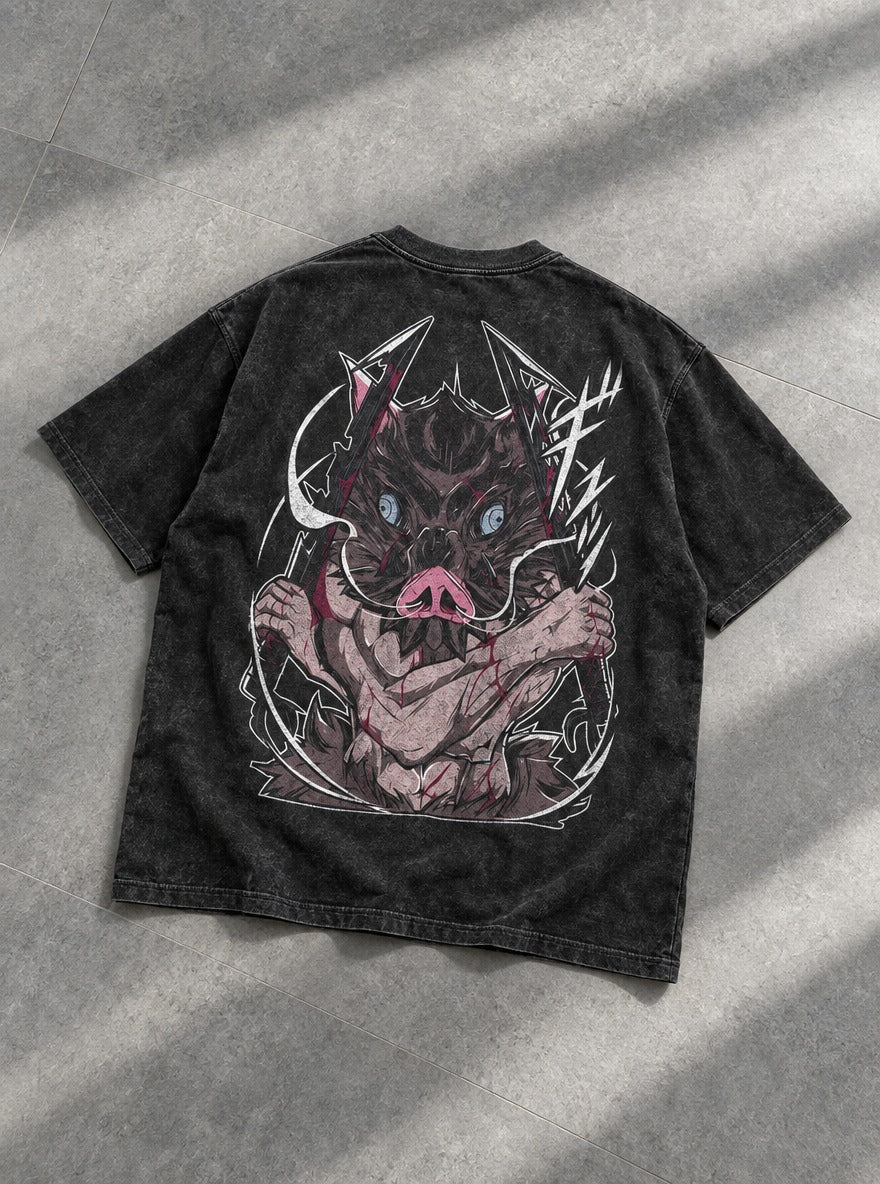Boar Head – T-Shirt – flat-lay | Demon Slayer