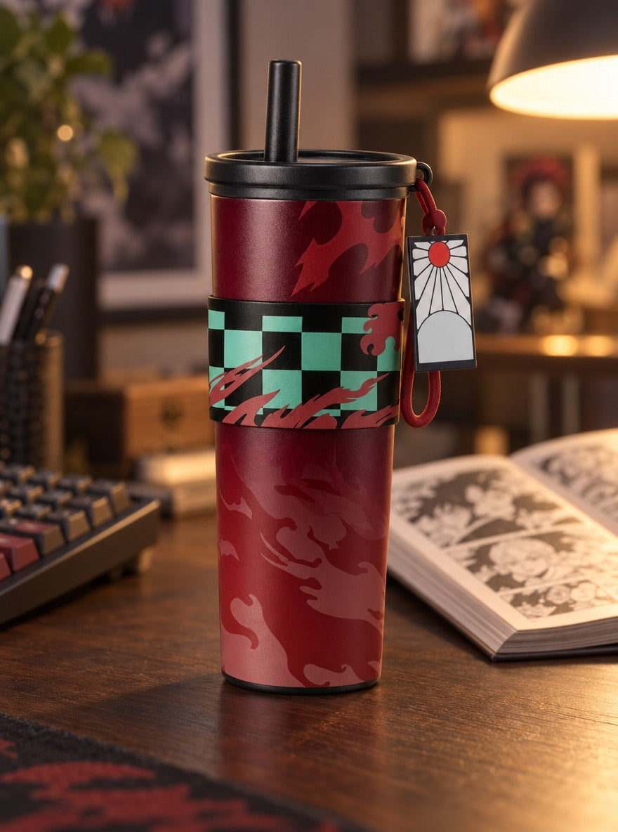 Haori Sipper Tumbler – on a desk | Demon Slayer