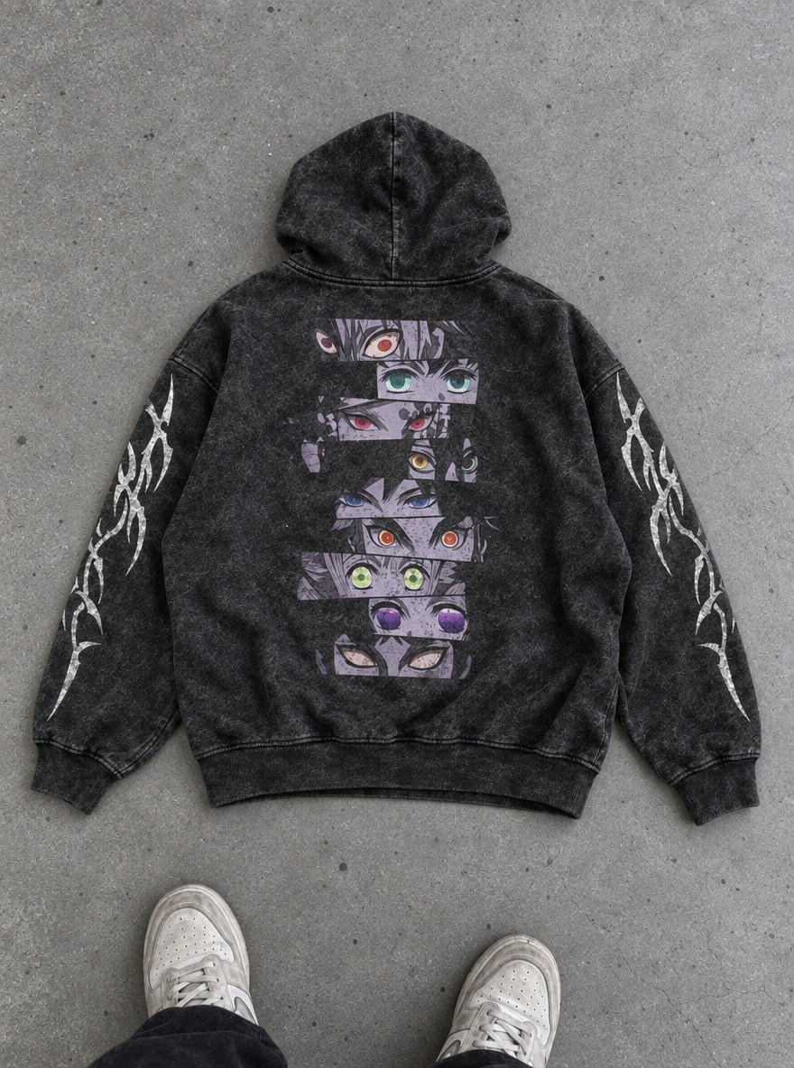 Hashira Eyes – Hoodie – flat-lay | Demon Slayer