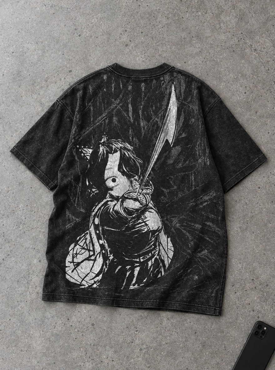 Ink Slash – Black T-Shirt – flat-lay | Demon Slayer