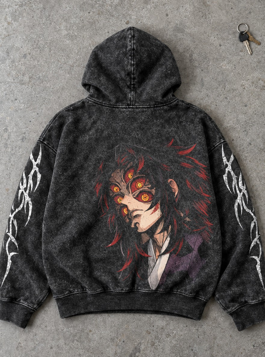 Kokushibo Gaze – Hoodie – flat-lay | Demon Slayer