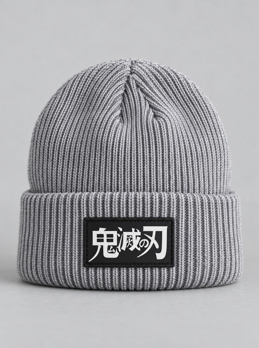 Slayer Crest Beanie 4-Pack – Grey – Demon Slayer Logo – beanie | Demon Slayer
