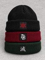 Slayer Crest Beanie 4-Pack – black, burgundy and green | Demon Slayer