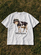 Moozan – White Tee – flat-lay | Demon Slayer