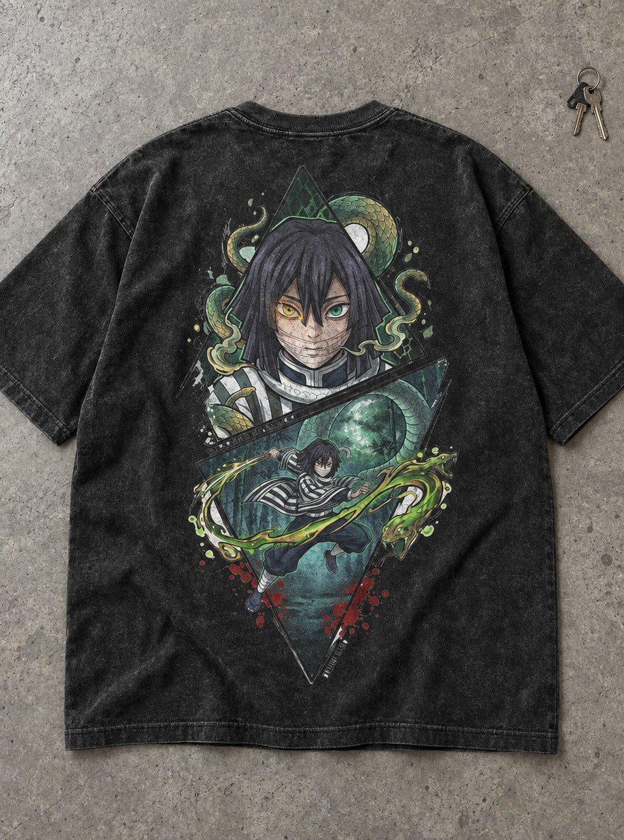 Obanai Serpent – T-Shirt – flat-lay | Demon Slayer