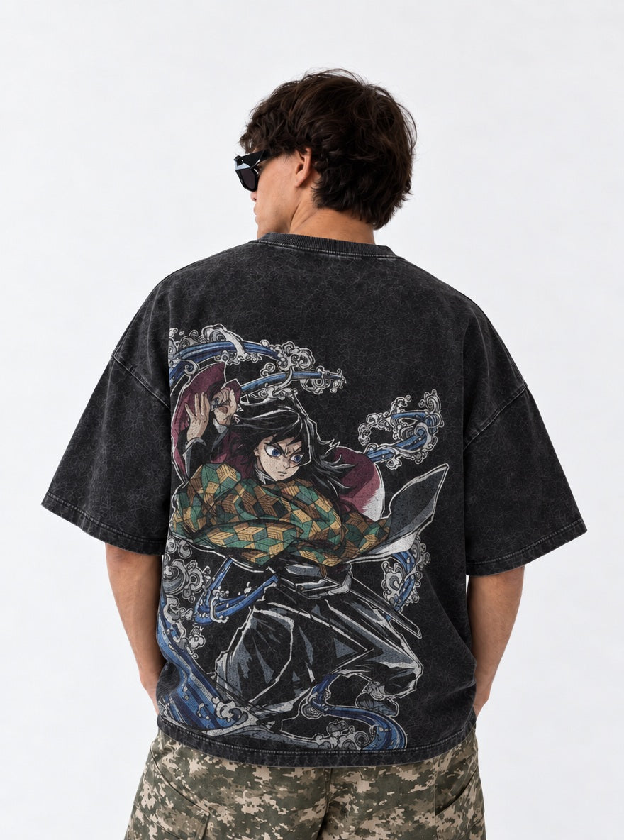 Giyu Strike – T-Shirt – model shot | Demon Slayer